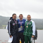 Nejlepší muži na 20km - zleva: Jan Pošmourný, Karel Baloun (oba Kometa Brno), Matěj Kozubek (Bohemians Praha)